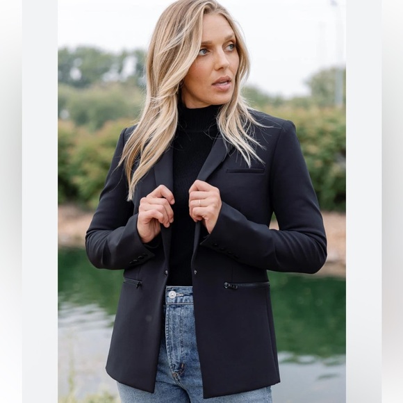 Veronica Beard Scuba Blazer Jacket Black 4 - Picture 3 of 12